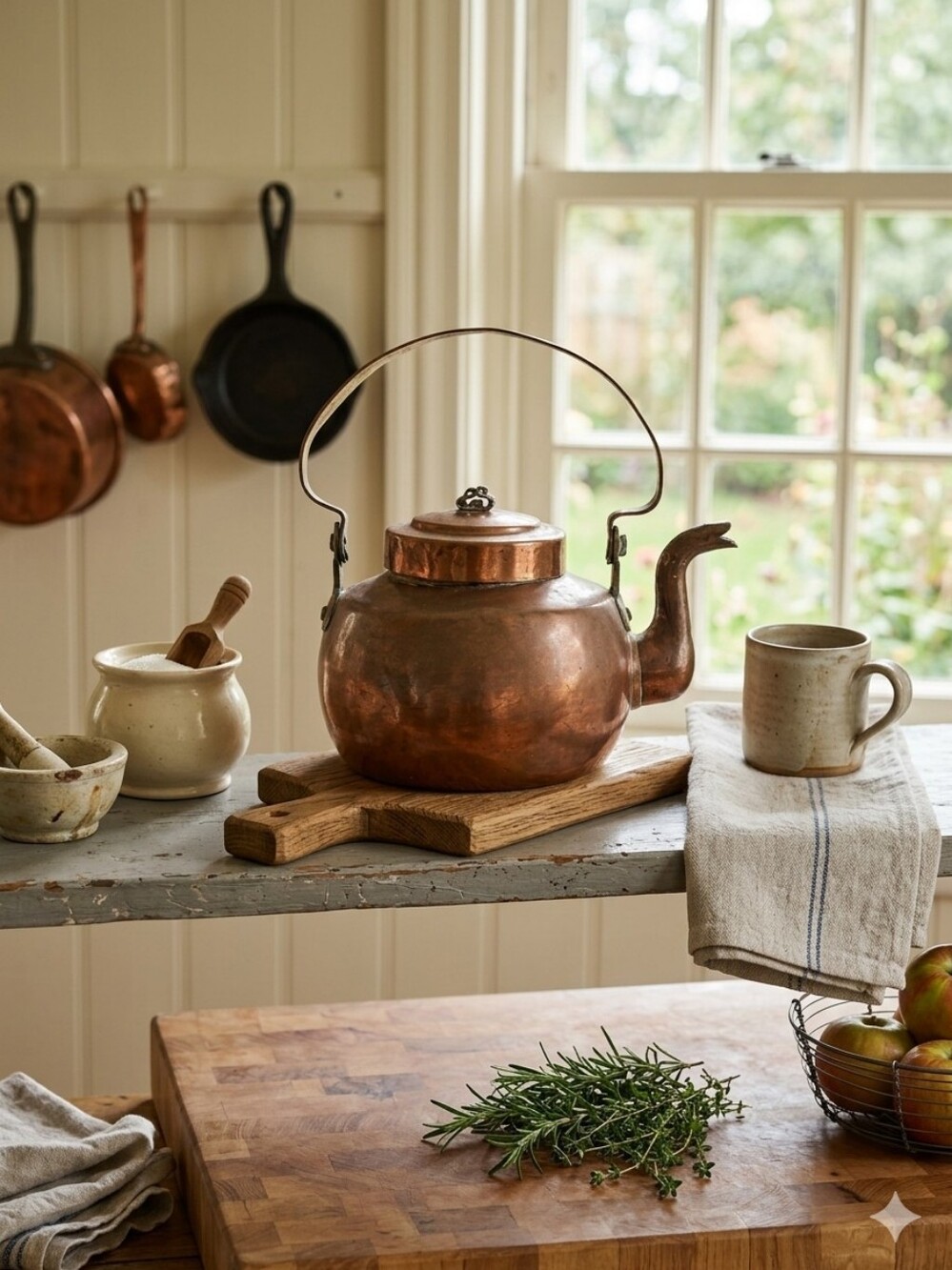 Copper Goose Neck Tea Kettle | Antique Farmhouse